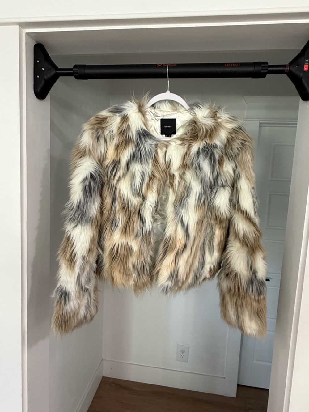 Forever 21 Neutrals Faux Fur Coat - Picture 2 of 6